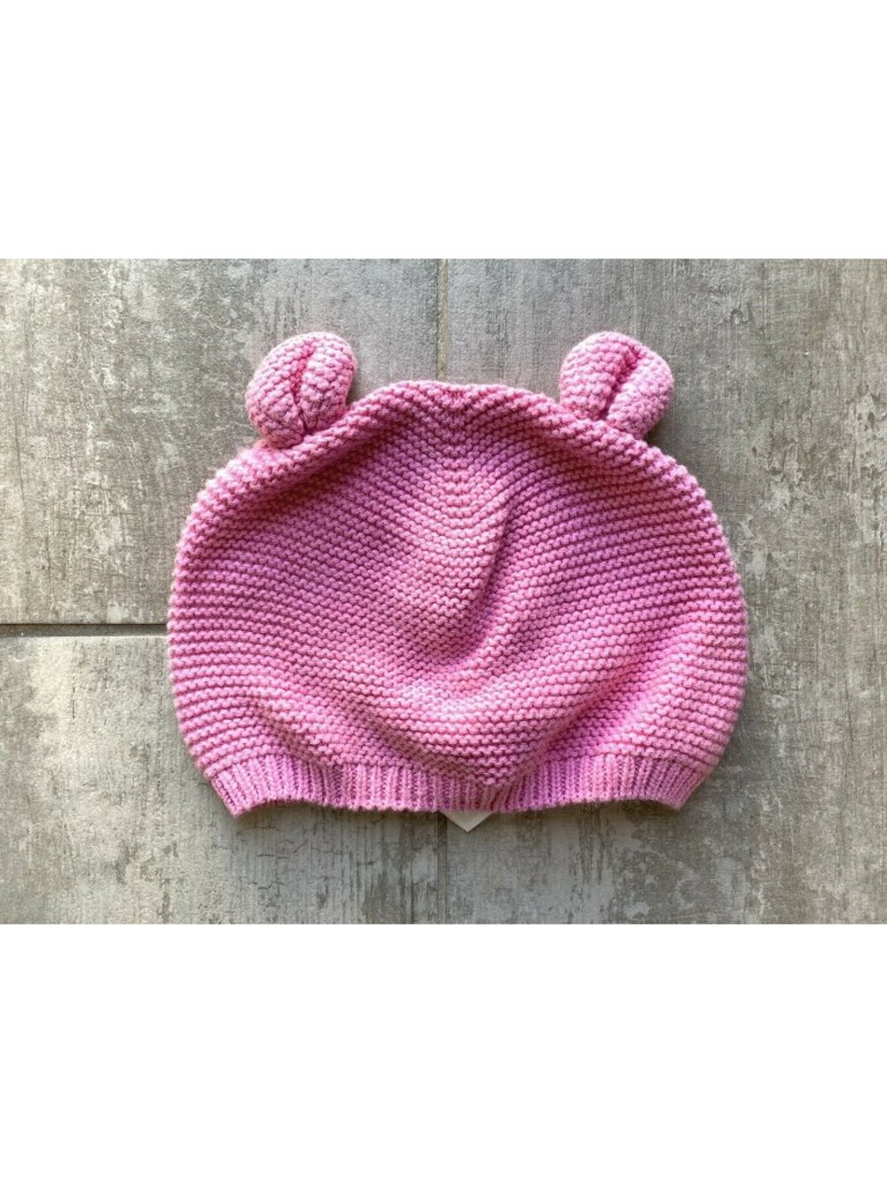 Baby Gap Pink Knit Bear Hat Cute 100% Cotton Winter Cozy Warm 18-24 Months NEW